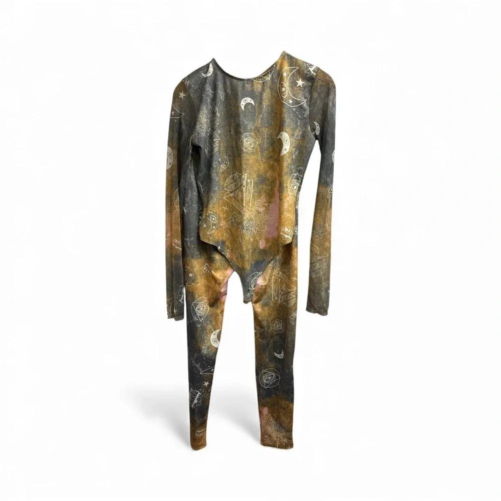 Celestial Print Long Sleeve Bodysuit set - Picture 2 of 5